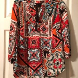 TOP ORANGE/BROWN/TURQUOISE